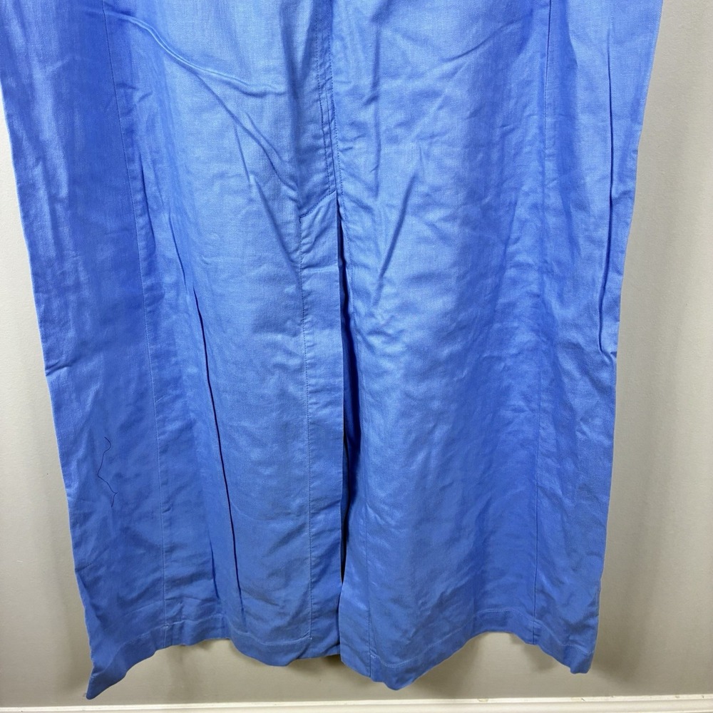 Banana Republic Women's Linen Maxi Dress Sz 18 Light Blue Resort Vacation Cruise - Picture 4 of 11